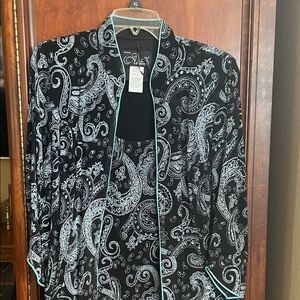 Black and Baby Blue Paisley Jacket